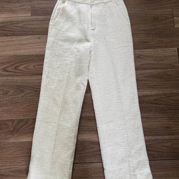 Veiled | XS Cream Tweed Pleated Trousers – Elegant & Modest Fit - Picture 2 of 8